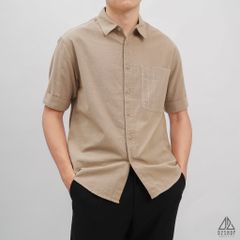 Áo sơ mi ngắn tay phối túi vải đủi [SM-2277]