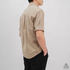 Áo sơ mi ngắn tay phối túi vải đủi [SM-2277]