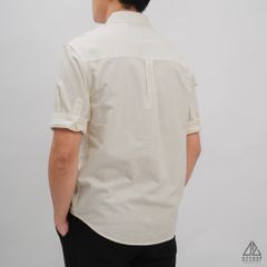 Áo sơ mi ngắn tay phối túi vải đủi [SM-2277]