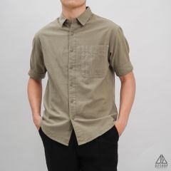 Áo sơ mi ngắn tay phối túi vải đủi [SM-2277]