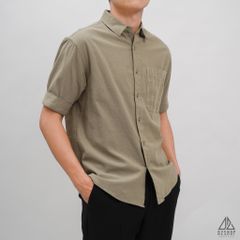 Áo sơ mi ngắn tay phối túi vải đủi [SM-2277]