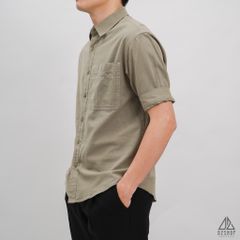 Áo sơ mi ngắn tay phối túi vải đủi [SM-2277]
