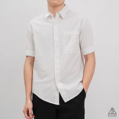 Áo sơ mi ngắn tay phối túi vải đủi [SM-2277]