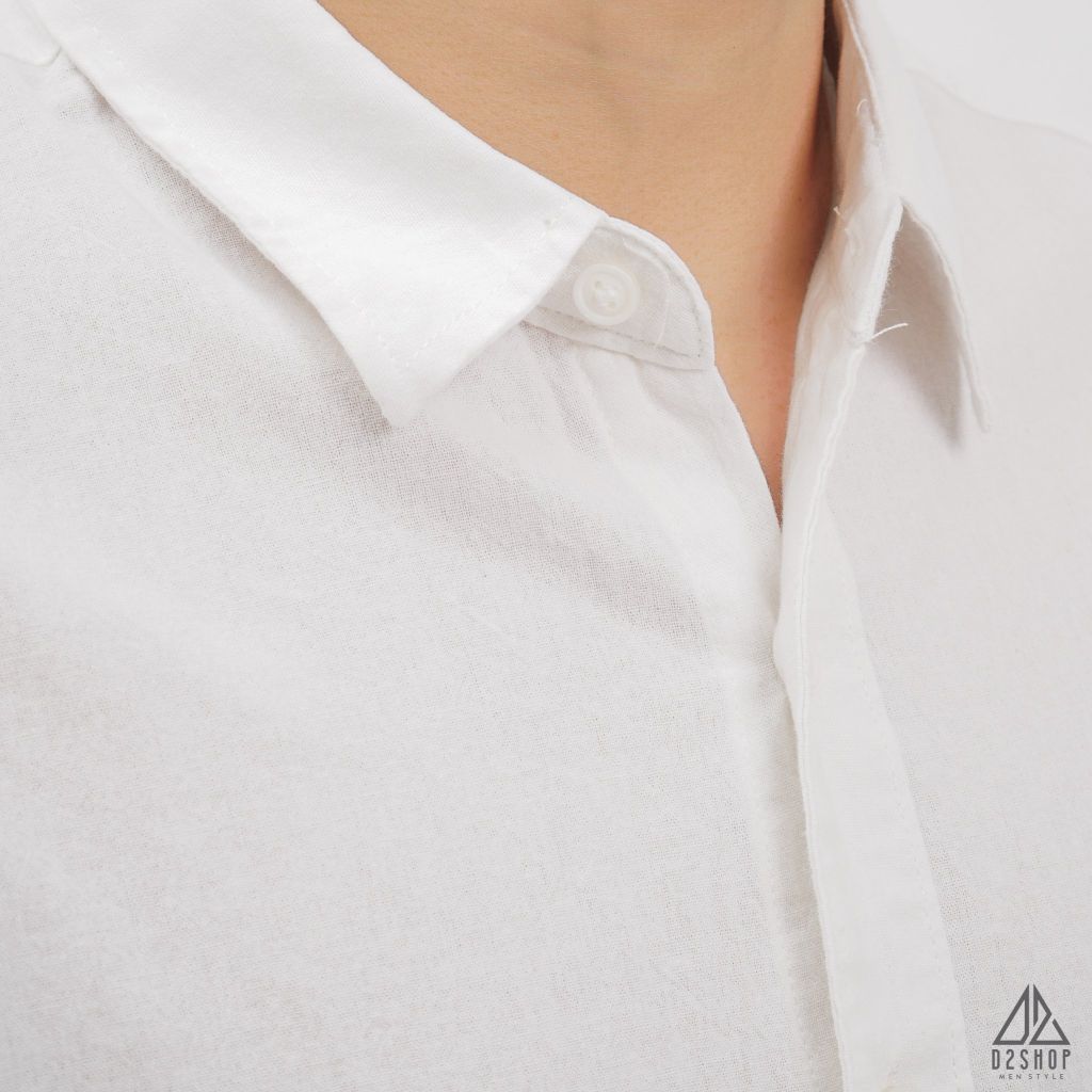 Áo sơ mi ngắn tay phối túi vải đủi [SM-2277]