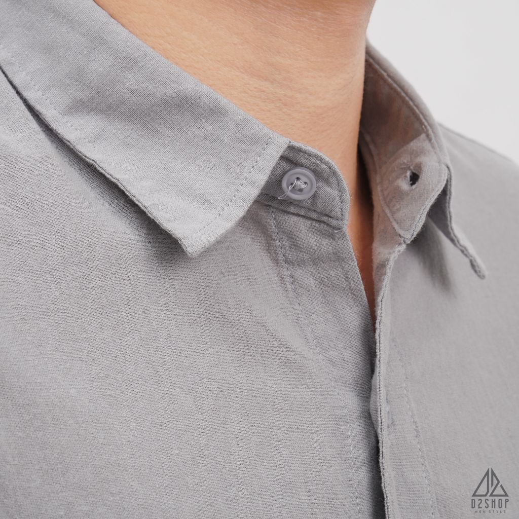 Áo sơ mi ngắn tay phối túi vải đủi [SM-2277]