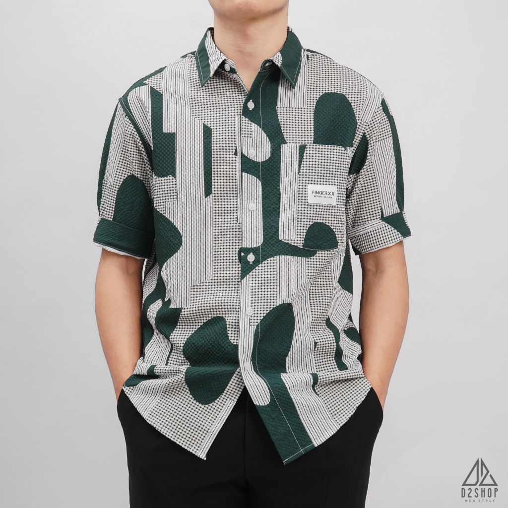 Áo sơ mi NT dập nổi họa tiết Camo