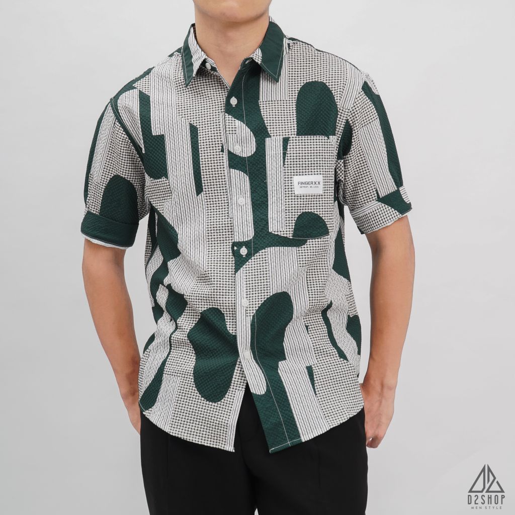 Áo sơ mi NT dập nổi họa tiết Camo
