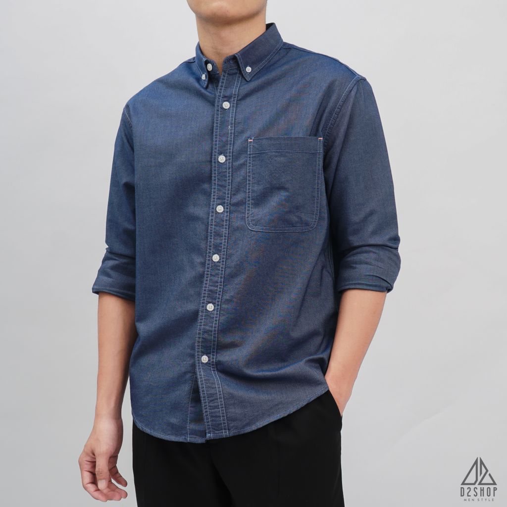 Áo sơ mi vải pho túi đánh bọ