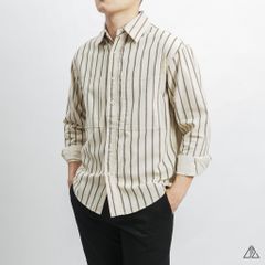 Áo sơ mi sọc đứng vải nhung