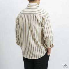 Áo sơ mi sọc đứng vải nhung