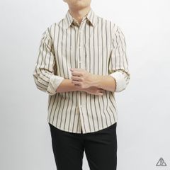 Áo sơ mi sọc đứng vải nhung