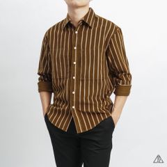 Áo sơ mi sọc đứng vải nhung