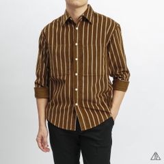 Áo sơ mi sọc đứng vải nhung