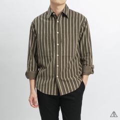 Áo sơ mi sọc đứng vải nhung