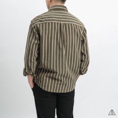 Áo sơ mi sọc đứng vải nhung