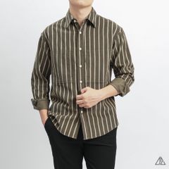 Áo sơ mi sọc đứng vải nhung