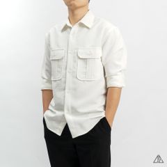 Áo sơ mi 2 túi vải dạ