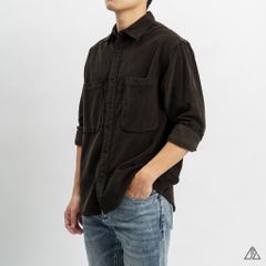 Áo sơ mi 2 túi vải nhung