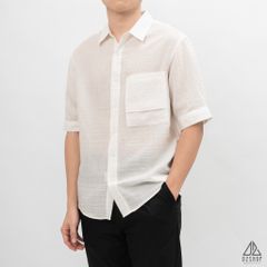 Áo sơ mi tay lững, vải dập nổi