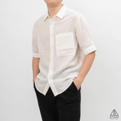 Áo sơ mi tay lững, vải dập nổi