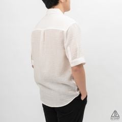 Áo sơ mi tay lững, vải dập nổi