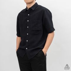 Áo sơ mi tay lững, vải dập nổi
