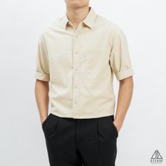 Áo sơ mi ngắn tay phối túi vải kaki [SM-2355]