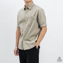 Áo sơ mi ngắn tay phối túi vải kaki [SM-2355]