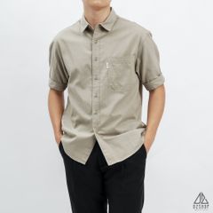 Áo sơ mi ngắn tay phối túi vải kaki [SM-2355]