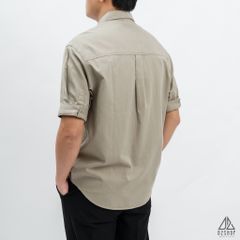 Áo sơ mi ngắn tay phối túi vải kaki [SM-2355]