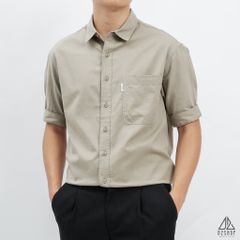 Áo sơ mi ngắn tay phối túi vải kaki [SM-2355]