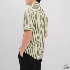 Áo sơ mi ngắn tay vải gân sọc phối túi [SM-2364]