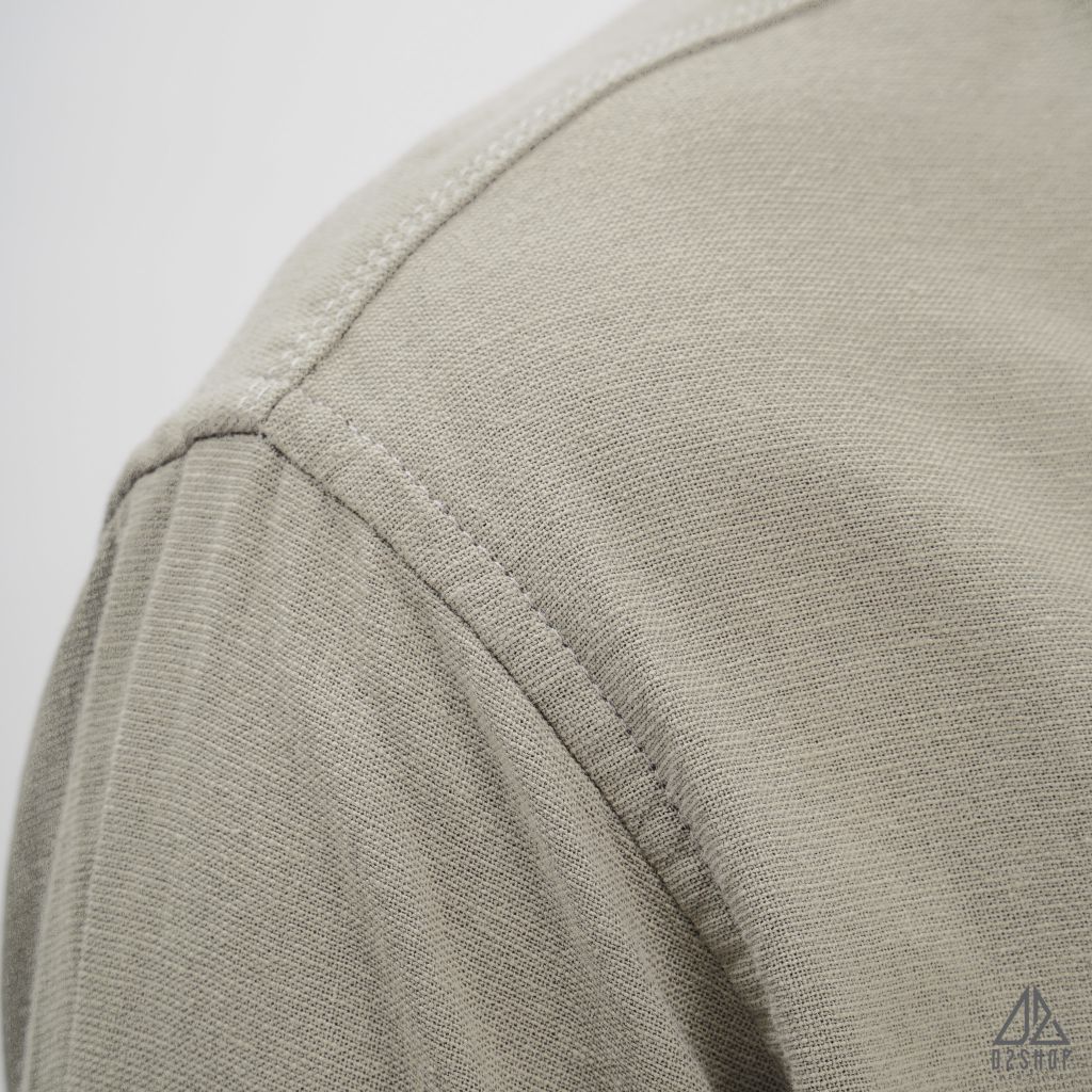 Áo sơ mi tay ngắn 2 túi vải linen