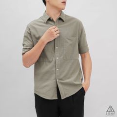 Áo sơ mi tay ngắn 2 túi vải linen