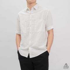 Áo sơ mi tay ngắn 2 túi vải linen