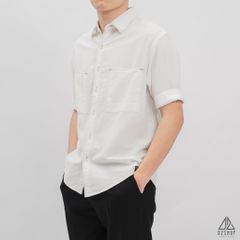Áo sơ mi tay ngắn 2 túi vải linen