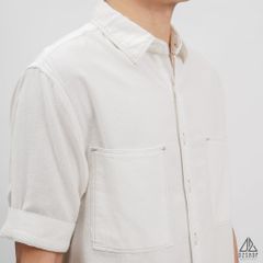 Áo sơ mi tay ngắn 2 túi vải linen