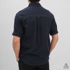 Áo sơ mi tay ngắn 2 túi vải linen