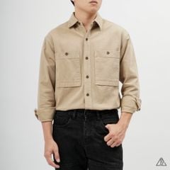 Áo sơ mi vải kaki dày 2 túi