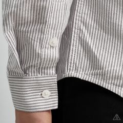Áo sơ mi sọc phối túi vải pho