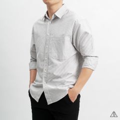 Áo sơ mi sọc phối túi vải pho