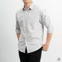 Áo sơ mi sọc phối túi vải pho