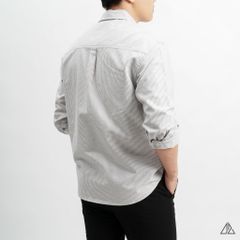 Áo sơ mi sọc phối túi vải pho