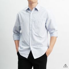 Áo sơ mi sọc phối túi vải pho