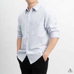 Áo sơ mi sọc phối túi vải pho