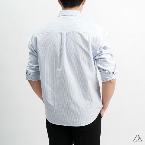 Áo sơ mi nam dài tay D2SHOP kẻ sọc, chất liệu Oxford cao cấp, form Regular SM-2411