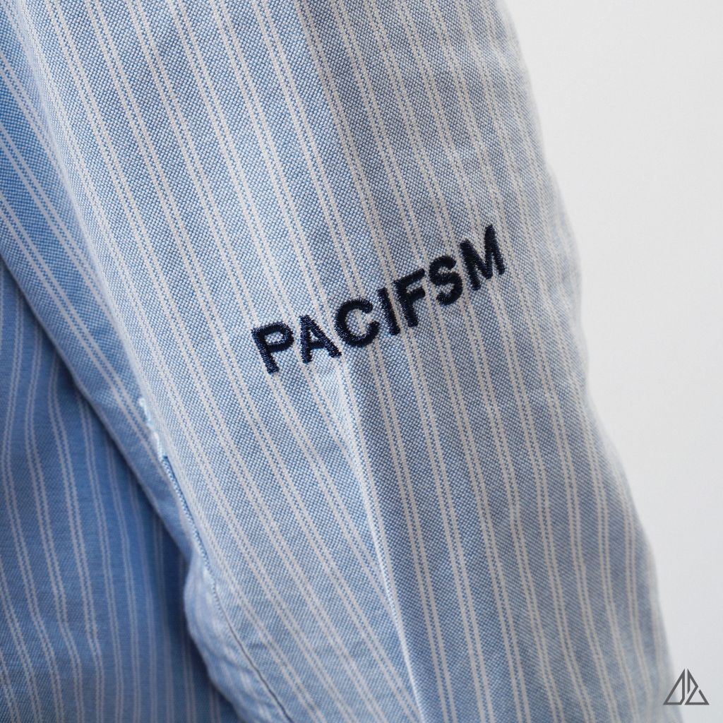 Áo sơ mi vải pho sọc đôi thêu PACIFSM