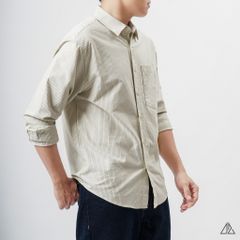 Áo sơ mi sọc nhỏ phối túi