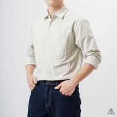 Áo sơ mi sọc nhỏ phối túi