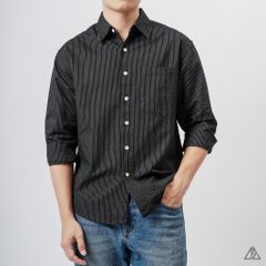Áo sơ mi sọc nhỏ phối túi